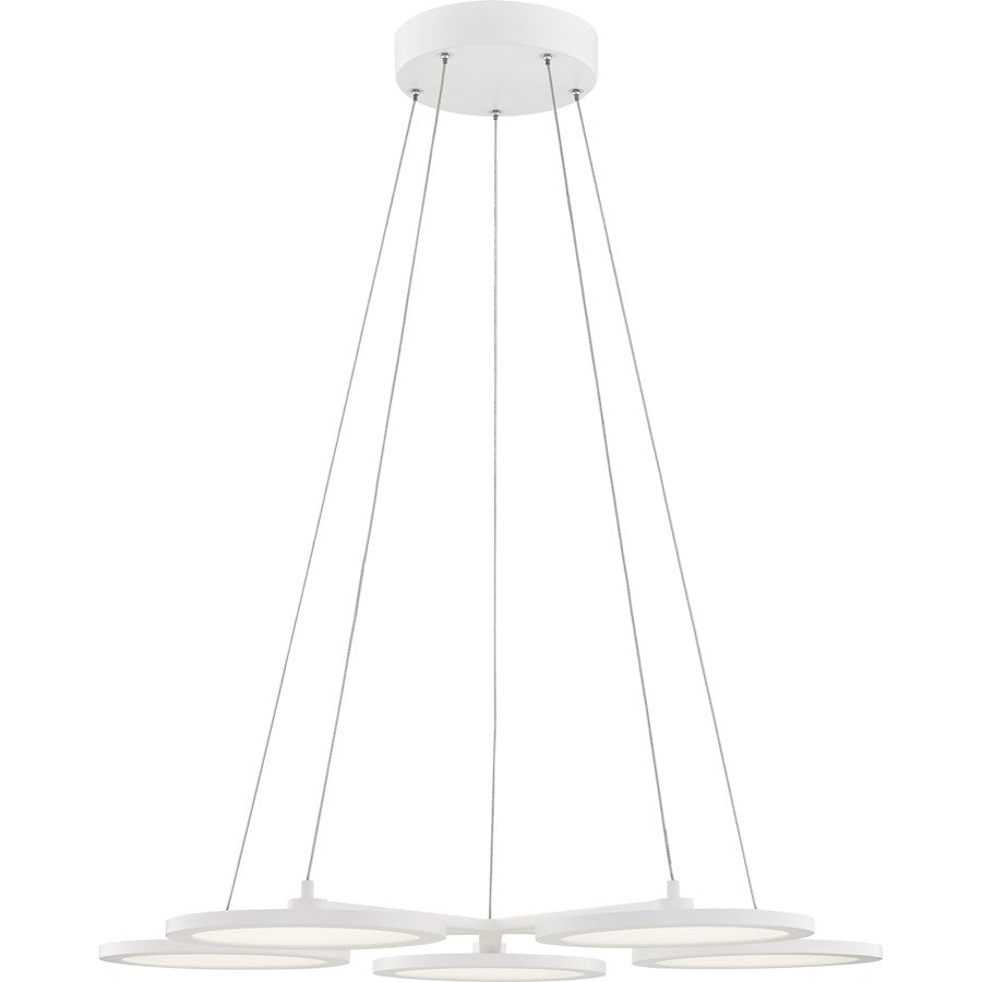 Quoizel Nitro 26.5" LED Light Chandelier, White Lustre