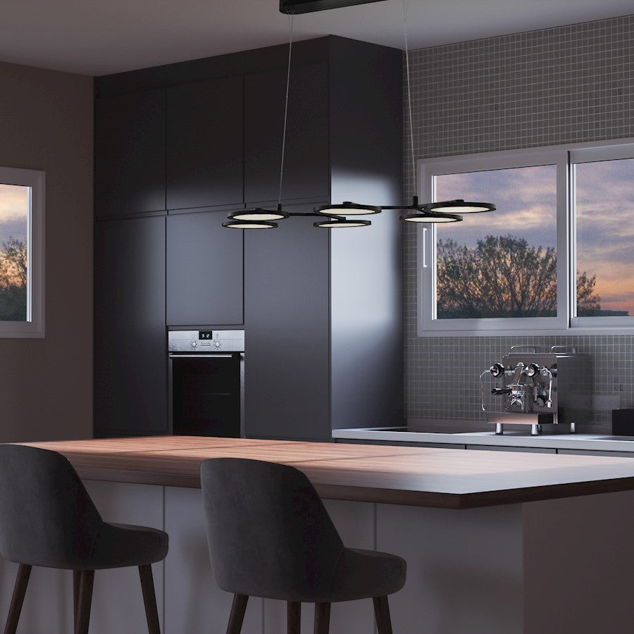 Quoizel Nitro Linear LED Light Chandelier, Matte Black