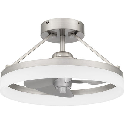 Quoizel Cohen LED Fandelier, Brushed Nickel/White Acrylic