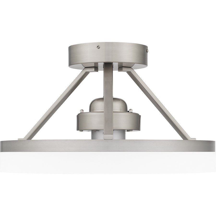 Quoizel Cohen LED Fandelier, Brushed Nickel/White Acrylic