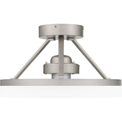 Quoizel Cohen LED Fandelier, Brushed Nickel/White Acrylic