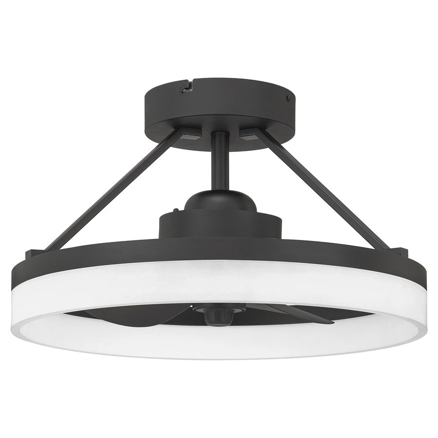 Quoizel Cohen LED Fandelier, Oil Rubbed Bronze/White Acrylic