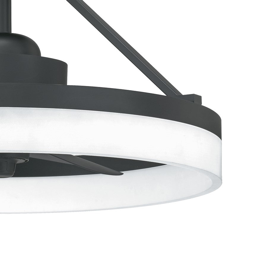 Quoizel Cohen LED Fandelier, Oil Rubbed Bronze/White Acrylic