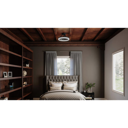 Quoizel Cohen LED Fandelier, Oil Rubbed Bronze/White Acrylic