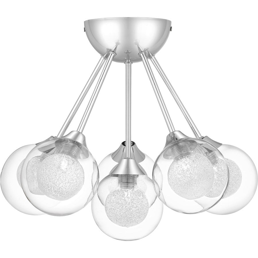 Quoizel Spellbound 6 Light Semi-Flush Mount, Polished Chrome
