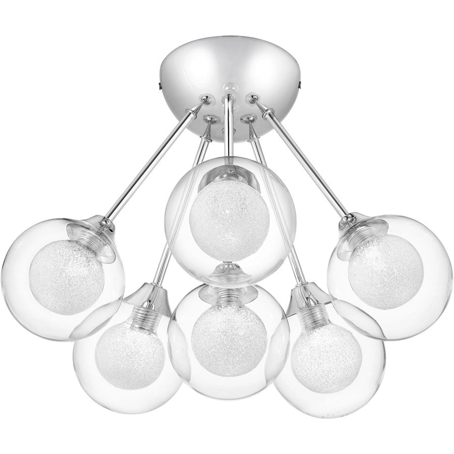 Quoizel Spellbound 6 Light Semi-Flush Mount, Polished Chrome