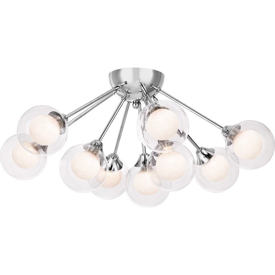 Quoizel 9 Light Platinum Spellbound Semi-Flush, Polished Chrome