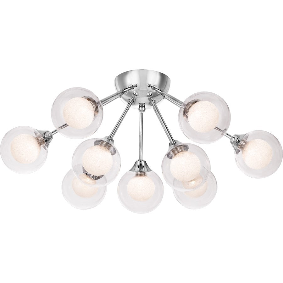 Quoizel 9 Light Platinum Spellbound Semi-Flush, Polished Chrome
