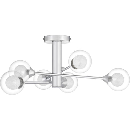 Quoizel Spellbound 6 Light Semi Flush Mount,Chrome/Clear Glass