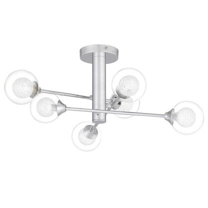 Quoizel Spellbound 6 Light Semi Flush Mount,Chrome/Clear Glass