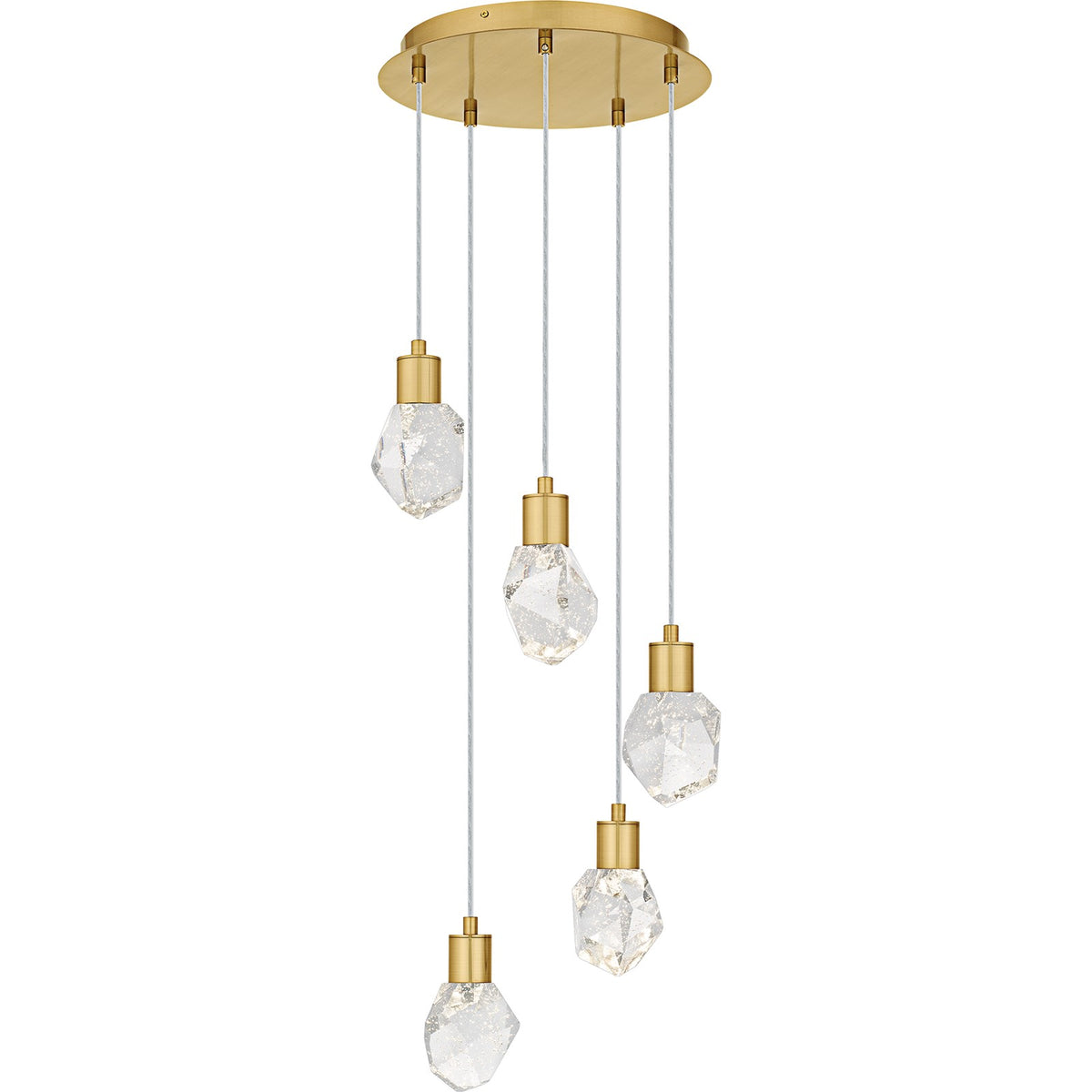 Quoizel Skye 14in 1-Light Pendant | Modern Brushed Gold and Clear Bubble Crystal Glass | Kitchen Island & Dining Room | Model PCSKY1812BRG