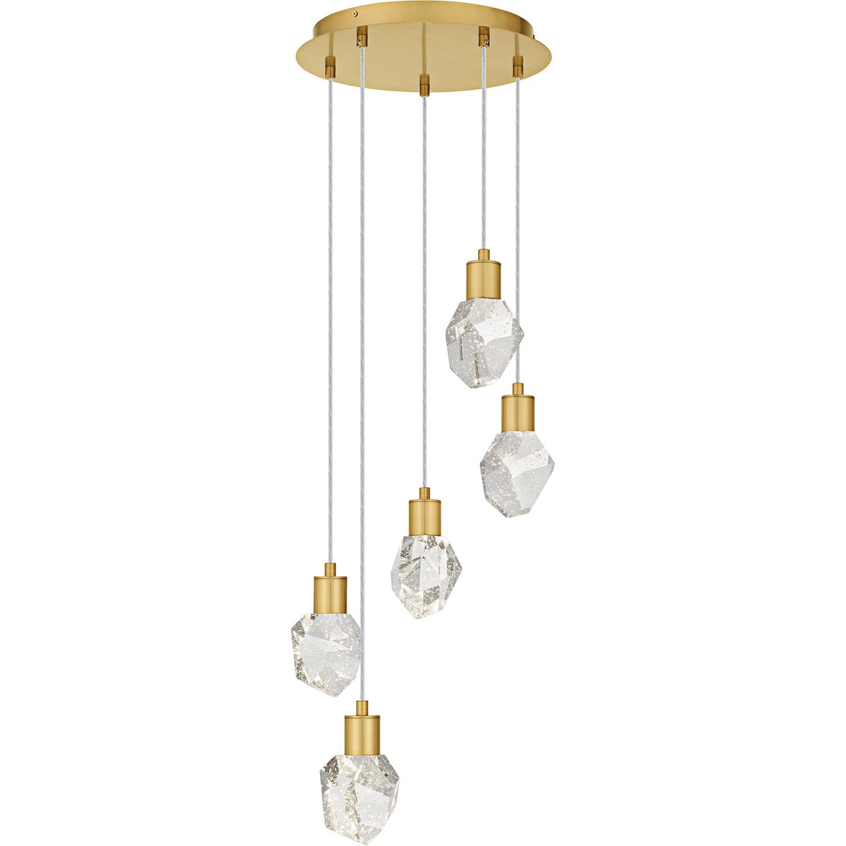 Quoizel Skye 14in 1-Light Pendant | Modern Brushed Gold and Clear Bubble Crystal Glass | Kitchen Island & Dining Room | Model PCSKY1812BRG