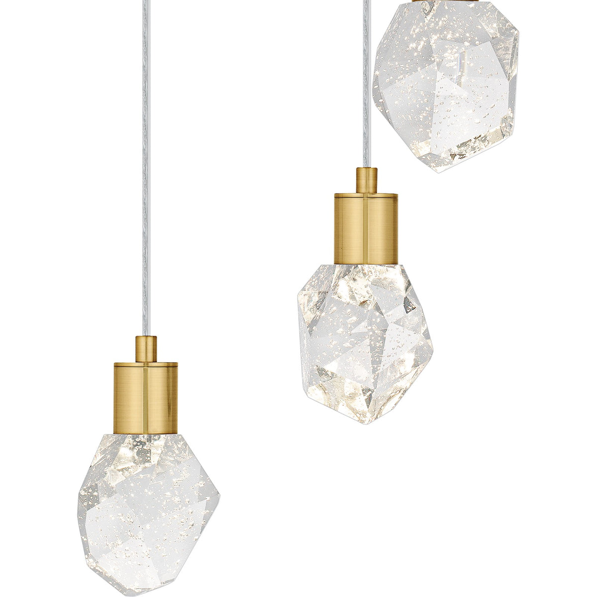 Quoizel Skye 14in 1-Light Pendant | Modern Brushed Gold and Clear Bubble Crystal Glass | Kitchen Island & Dining Room | Model PCSKY1812BRG