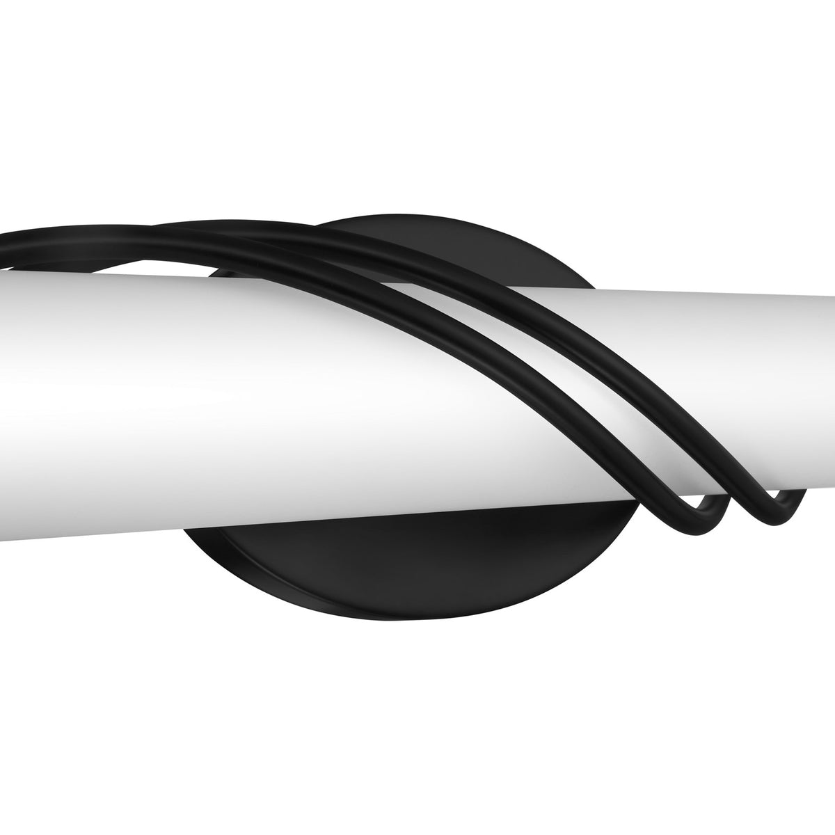 Quoizel Serenade 19in LED Vanity Light | Contemporary Matte Black and White Etched Glass | Bathroom Vanity | 19 x 4 x 4.75 in | Model PCSQ8519MBK