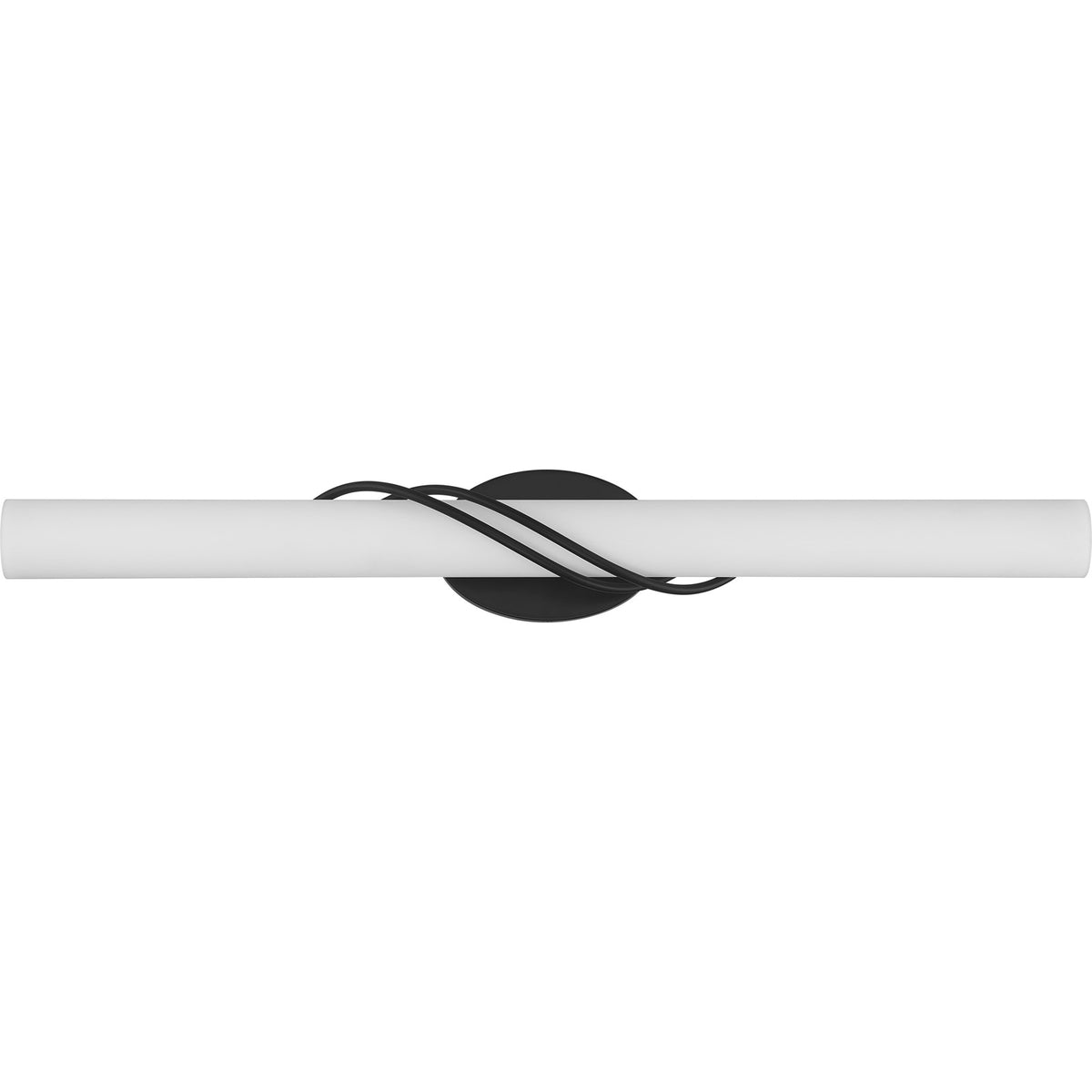 Quoizel Serenade 32in LED Vanity Light | Contemporary Matte Black and White Etched Glass | Bathroom Vanity & Powder Room | Model PCSQ8532MBK