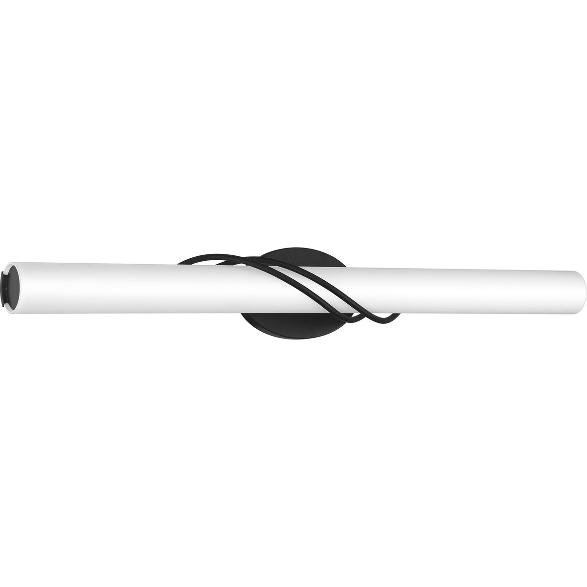 Quoizel Serenade 32in LED Vanity Light | Contemporary Matte Black and White Etched Glass | Bathroom Vanity & Powder Room | Model PCSQ8532MBK