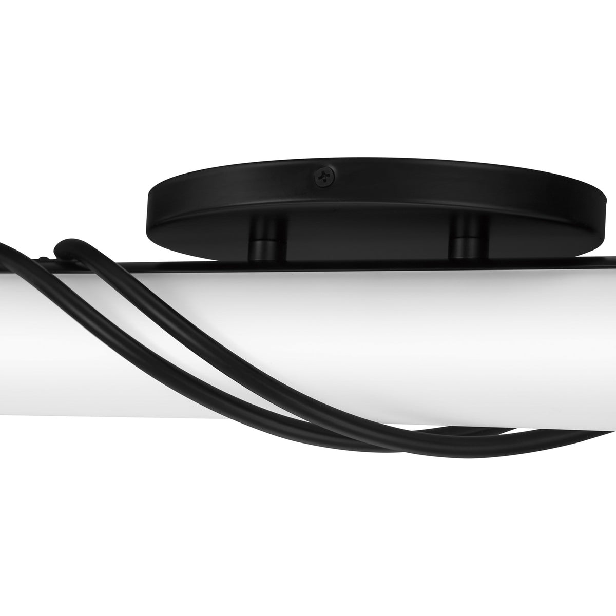 Quoizel Serenade 32in LED Vanity Light | Contemporary Matte Black and White Etched Glass | Bathroom Vanity & Powder Room | Model PCSQ8532MBK