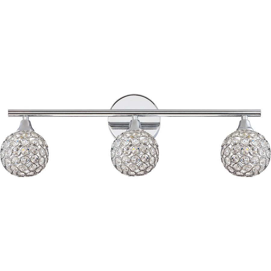 Quoizel Platinum Shimmer 3 Light Vanity Light in Polished Chrome