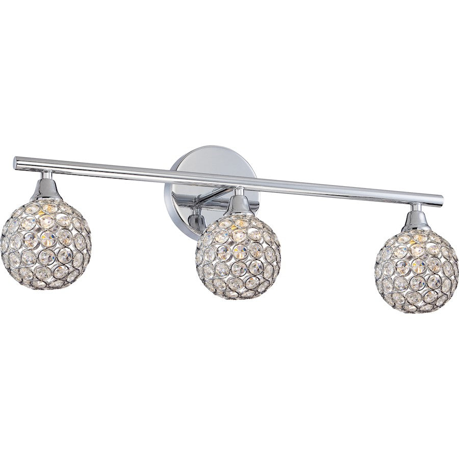 Quoizel Platinum Shimmer 3 Light Vanity Light in Polished Chrome