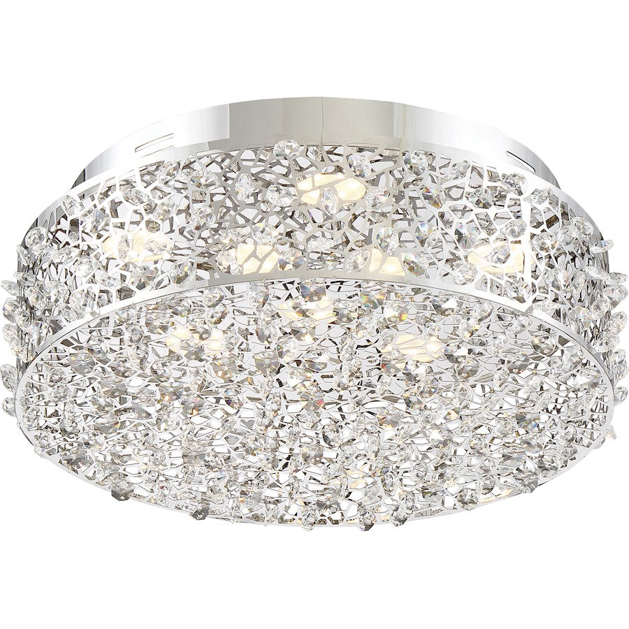 Quoizel Platinum Collection Starlet 8 Light Flush Mount, Polished Chrome