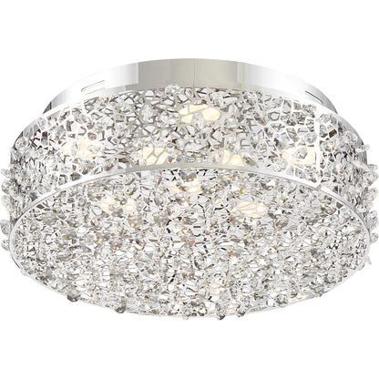 Quoizel Platinum Collection Starlet 8 Light Flush Mount, Polished Chrome