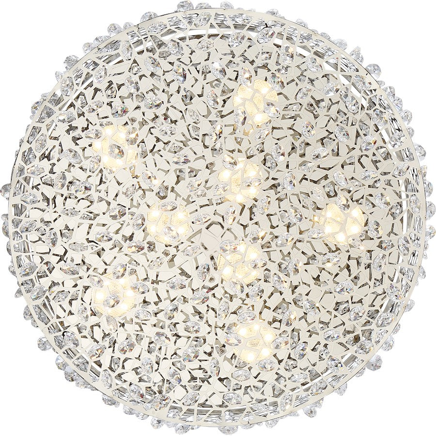 Quoizel Platinum Collection Starlet 8 Light Flush Mount, Polished Chrome
