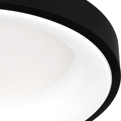 Quoizel Stanton Flush Mount, Matte Black/White Acrylic