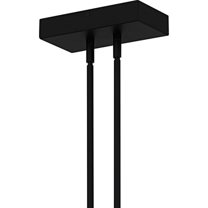 Quoizel Talbott 46in LED Island Chandelier | Modern Matte Black and Clear Ribbed Acrylic | Kitchen Island & Dining Room | Model PCTAL146MBK