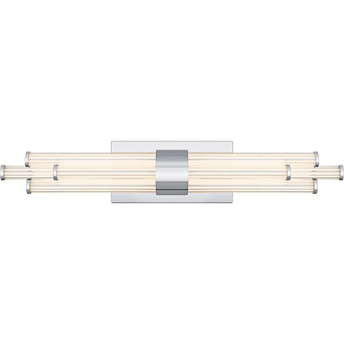 Quoizel Talbott 24in LED Bath Light | Modern Polished Chrome and Clear Ribbed Acrylic | Bathroom Vanity | 24 x 3.75 x 4.5 in, 18W | Model PCTAL8624C