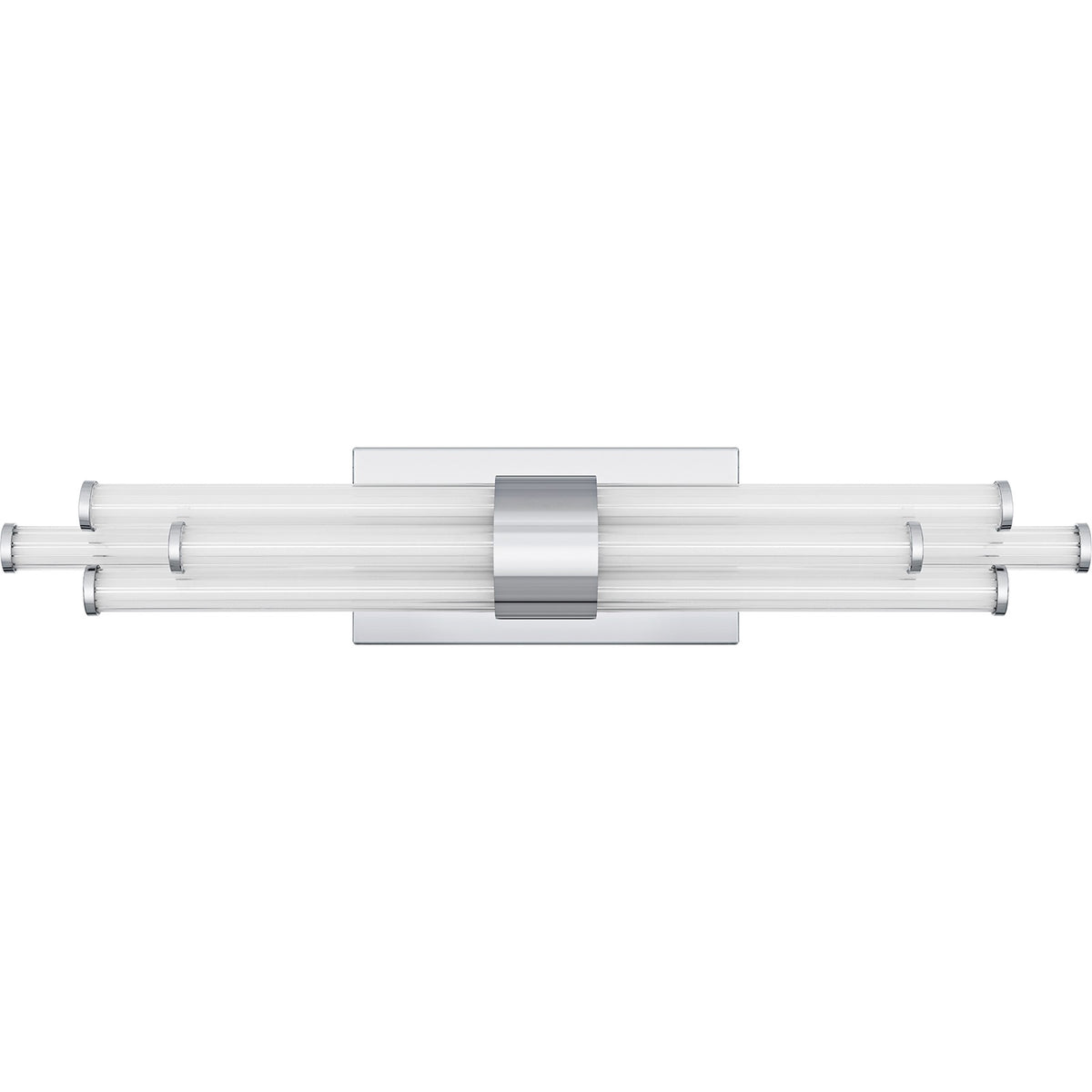 Quoizel Talbott 24in LED Bath Light | Modern Polished Chrome and Clear Ribbed Acrylic | Bathroom Vanity | 24 x 3.75 x 4.5 in, 18W | Model PCTAL8624C
