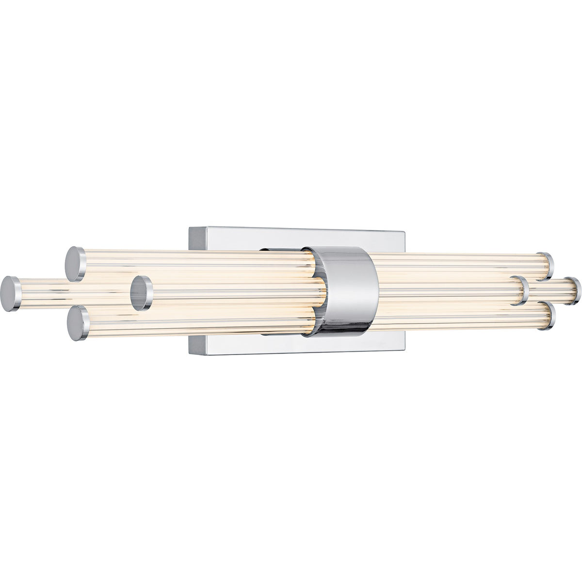 Quoizel Talbott 24in LED Bath Light | Modern Polished Chrome and Clear Ribbed Acrylic | Bathroom Vanity | 24 x 3.75 x 4.5 in, 18W | Model PCTAL8624C