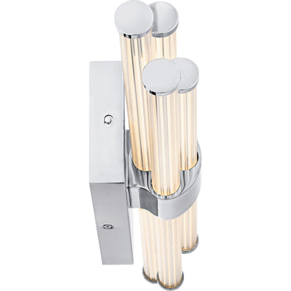 Quoizel Talbott 24in LED Bath Light | Modern Polished Chrome and Clear Ribbed Acrylic | Bathroom Vanity | 24 x 3.75 x 4.5 in, 18W | Model PCTAL8624C