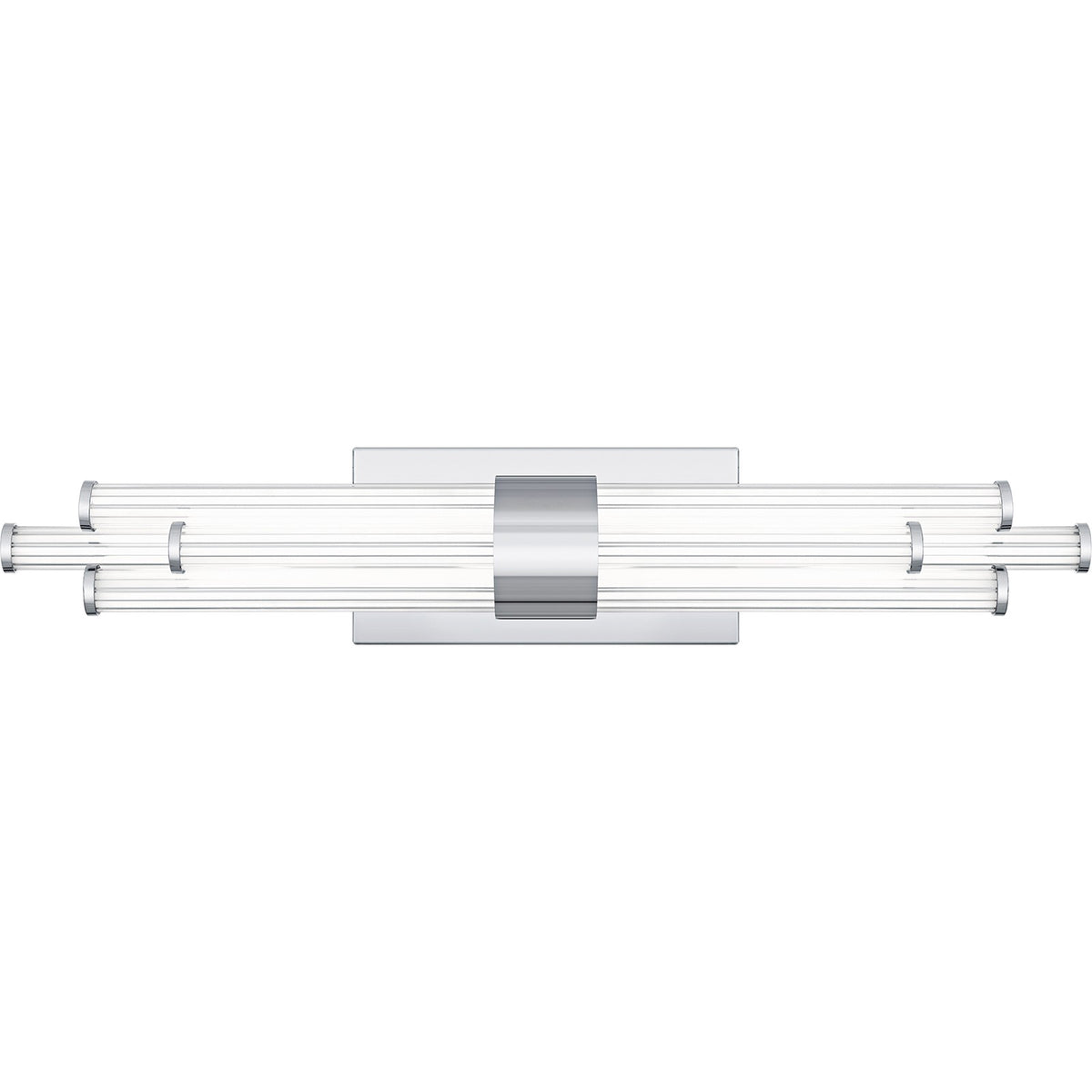 Quoizel Talbott 24in LED Bath Light | Modern Polished Chrome and Clear Ribbed Acrylic | Bathroom Vanity | 24 x 3.75 x 4.5 in, 18W | Model PCTAL8624C