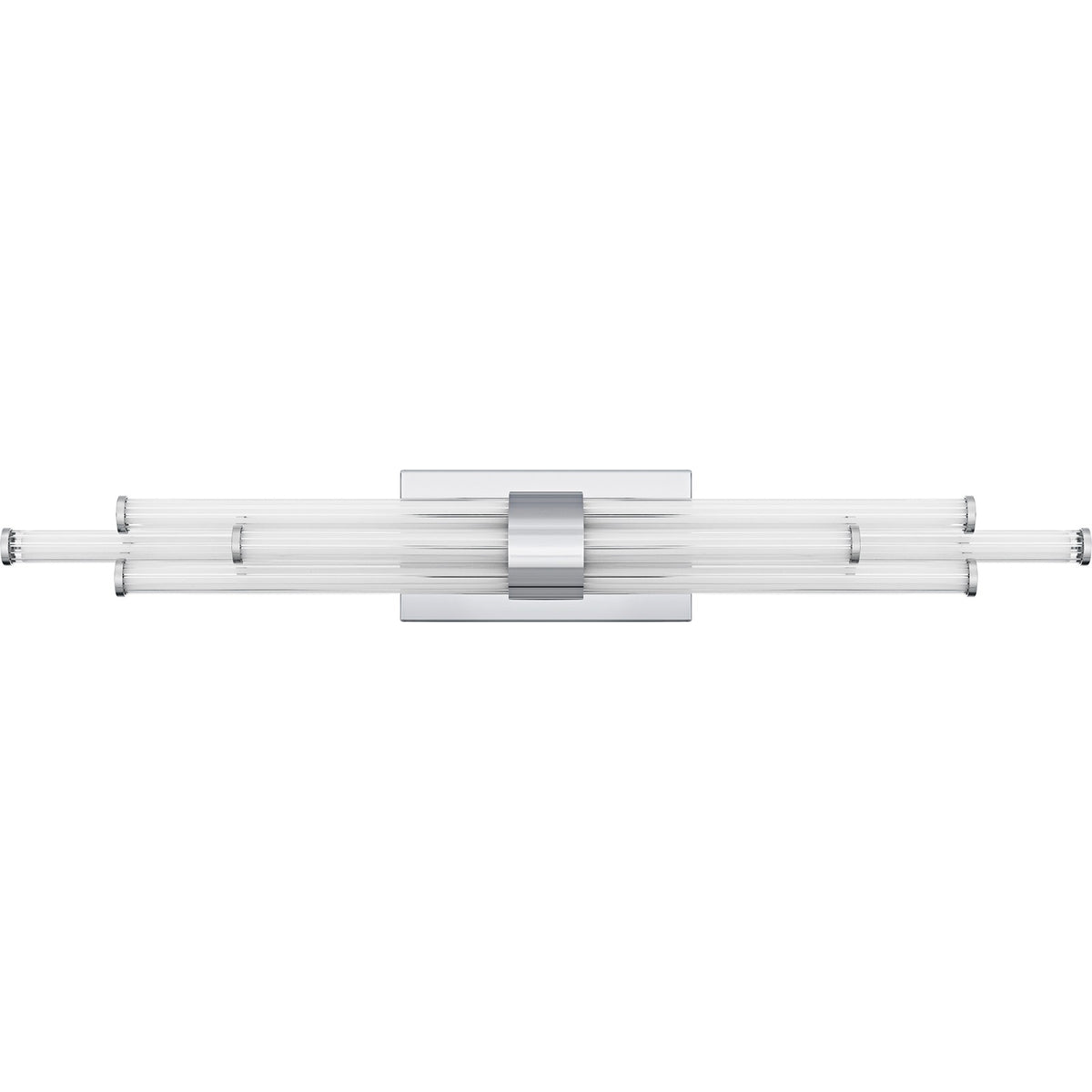 Quoizel Talbott 32in LED Bath Light | Modern Polished Chrome and Clear Ribbed Acrylic | Bathroom Vanity | 32 x 3.75 x 4.5 in, 20W | Model PCTAL8632C