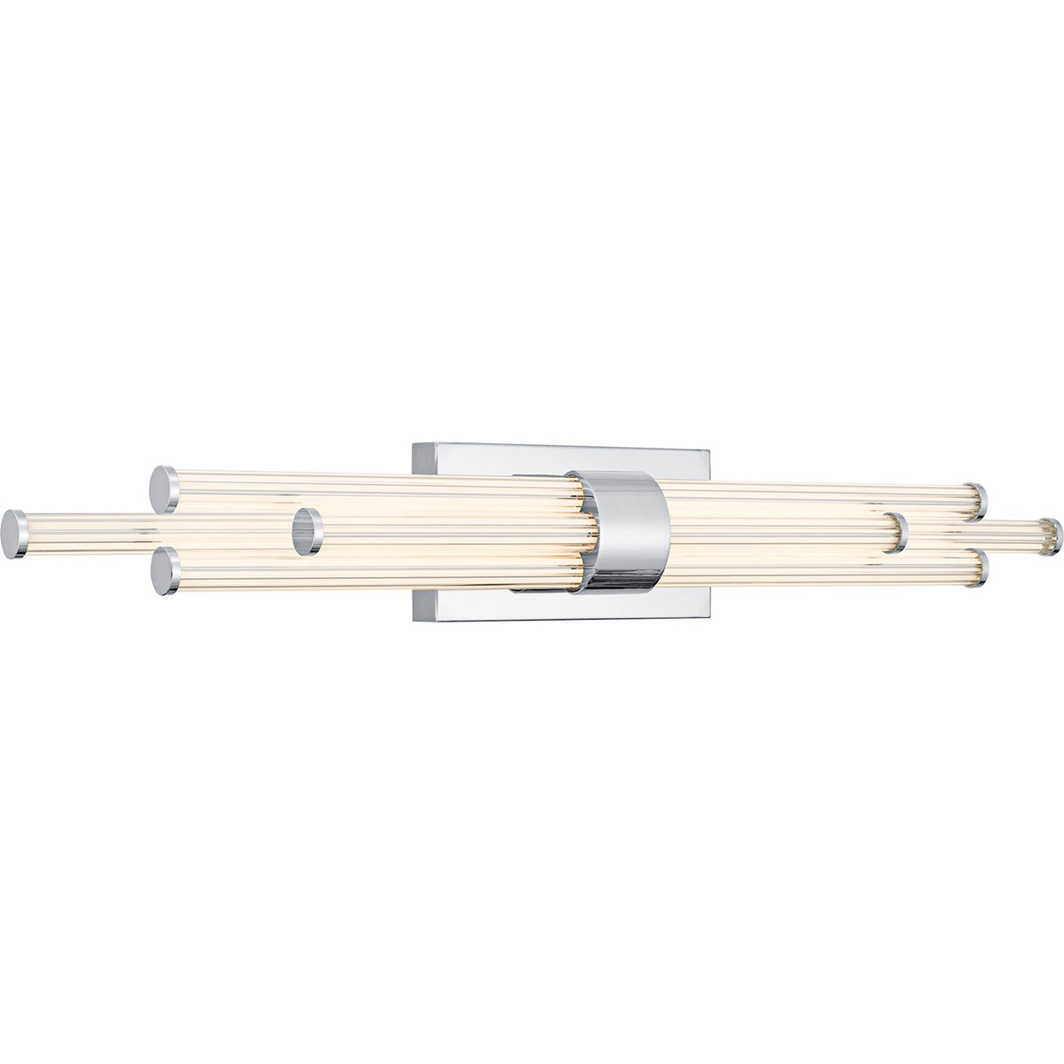 Quoizel Talbott 32in LED Bath Light | Modern Polished Chrome and Clear Ribbed Acrylic | Bathroom Vanity | 32 x 3.75 x 4.5 in, 20W | Model PCTAL8632C
