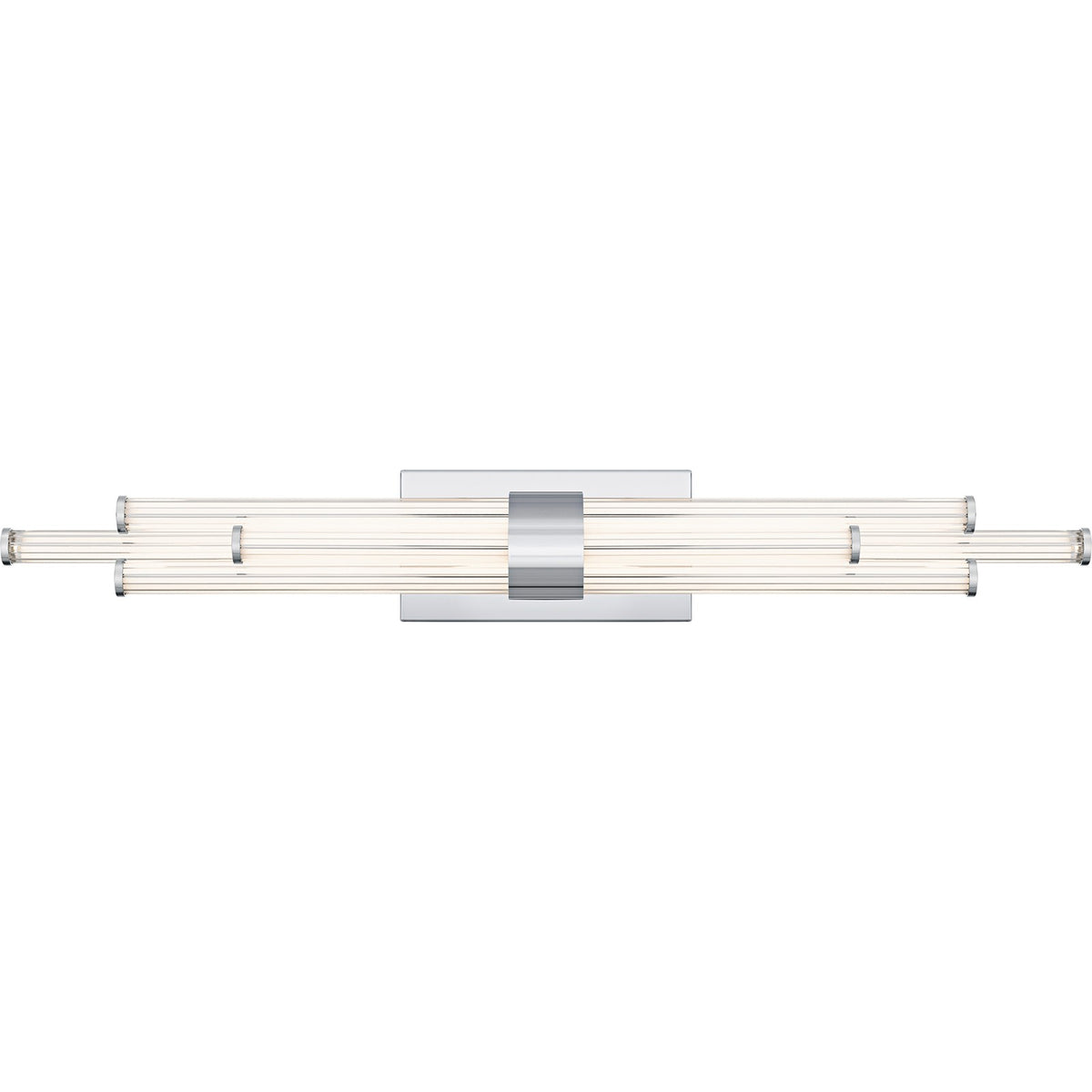 Quoizel Talbott 32in LED Bath Light | Modern Polished Chrome and Clear Ribbed Acrylic | Bathroom Vanity | 32 x 3.75 x 4.5 in, 20W | Model PCTAL8632C