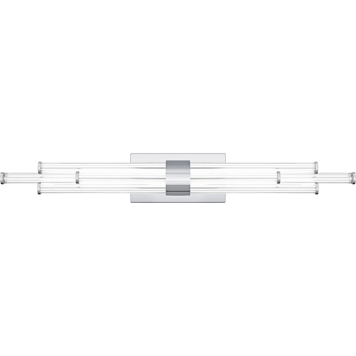 Quoizel Talbott 32in LED Bath Light | Modern Polished Chrome and Clear Ribbed Acrylic | Bathroom Vanity | 32 x 3.75 x 4.5 in, 20W | Model PCTAL8632C