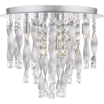 Quoizel Twinkle 6 Light Flush Mount, Polished Chrome/Clear Glass