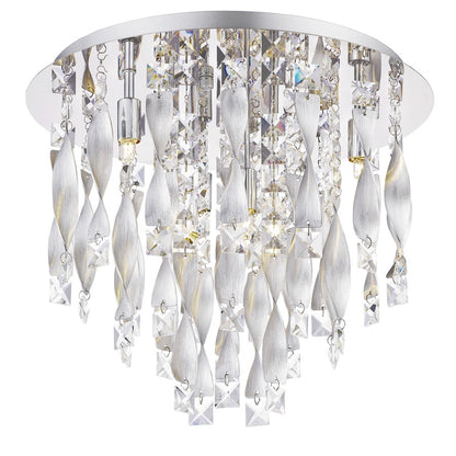 Quoizel Twinkle 6 Light Flush Mount, Polished Chrome/Clear Glass