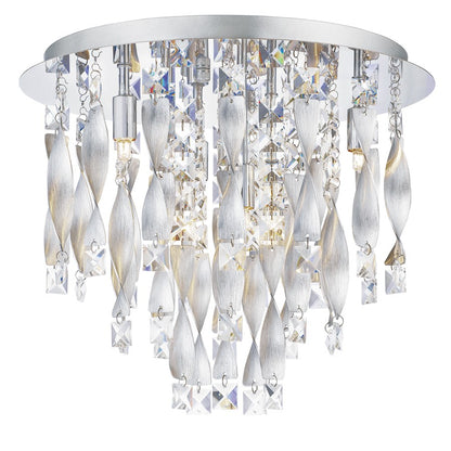 Quoizel Twinkle 6 Light Flush Mount, Polished Chrome/Clear Glass
