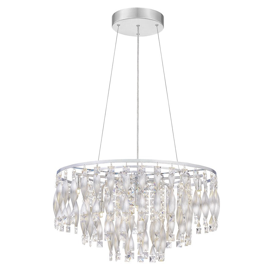 6 Light Pendant, Polished Chrome