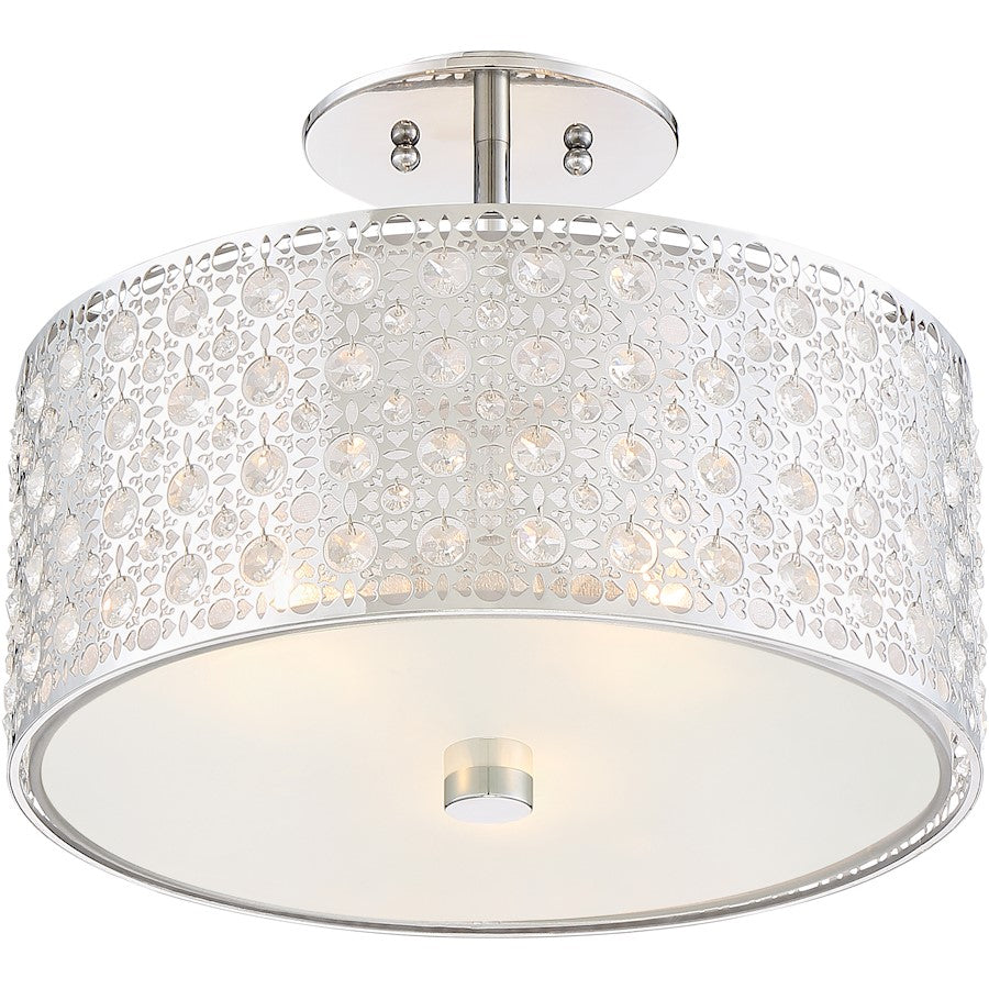 Quoizel Platinum Collection Verity Semi-Flush Mount, 3 Light, Polished Chrome