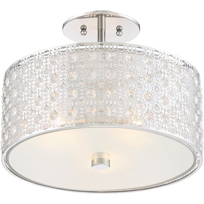 Quoizel Platinum Collection Verity Semi-Flush Mount, 3 Light, Polished Chrome