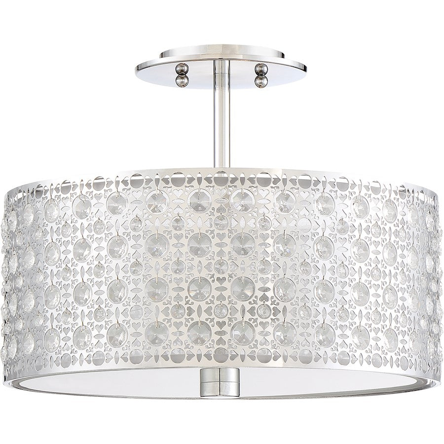 Quoizel Platinum Collection Verity Semi-Flush Mount, 3 Light, Polished Chrome
