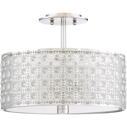 Quoizel Platinum Collection Verity Semi-Flush Mount, 3 Light, Polished Chrome