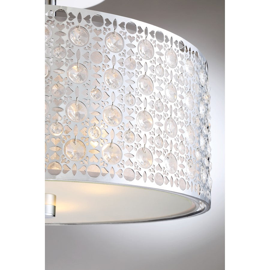 Quoizel Platinum Collection Verity Semi-Flush Mount, 3 Light, Polished Chrome