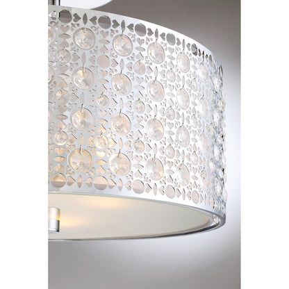 Quoizel Platinum Collection Verity Semi-Flush Mount, 3 Light, Polished Chrome