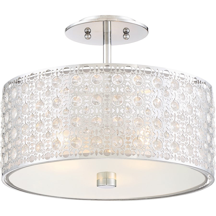 Quoizel Platinum Collection Verity Semi-Flush Mount, 3 Light, Polished Chrome