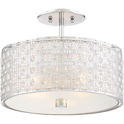 Quoizel Platinum Collection Verity Semi-Flush Mount, 3 Light, Polished Chrome