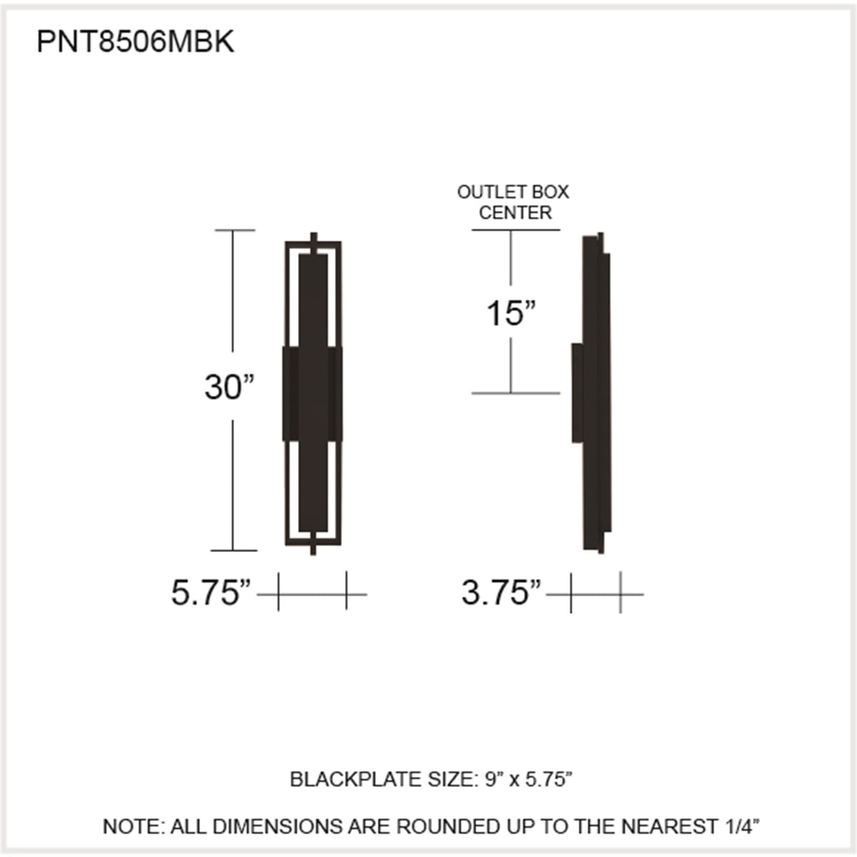 Quoizel Pointsett 30in Outdoor Wall Lantern | Modern Matte Black Coastal Armour Aluminum | Front Door & Porch | Model PNT8506MBK